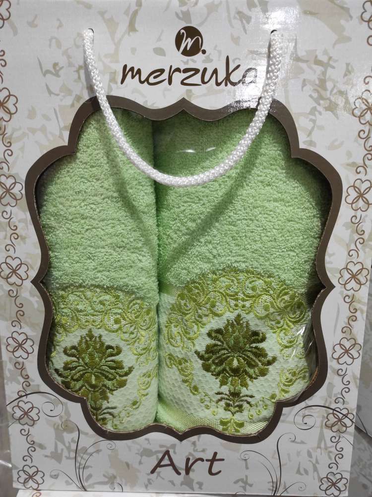 Набір рушників у подарунковій коробці Merzuka, зелені.
